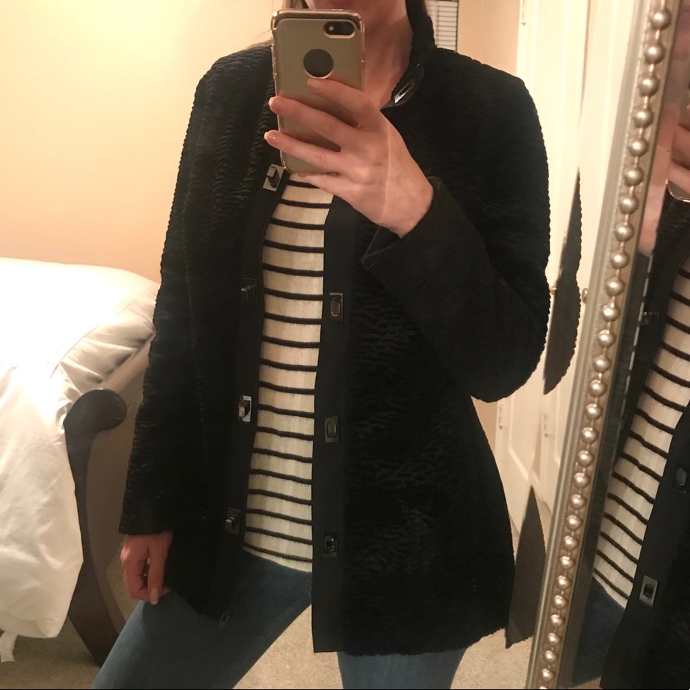 Carol Anderson by Invitation Black Plush Jacket
